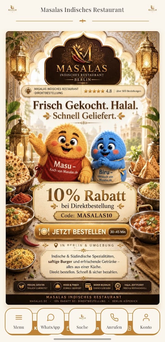Masalas App – Startseite